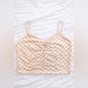 SO White Checkered Tank Top | Coquette Aesthetic | Size L